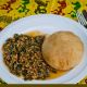 Egusi with Spinach [Vegan] + Fufu or Rice