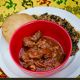 Goat, Egusi (Melon Stew) with Spinach