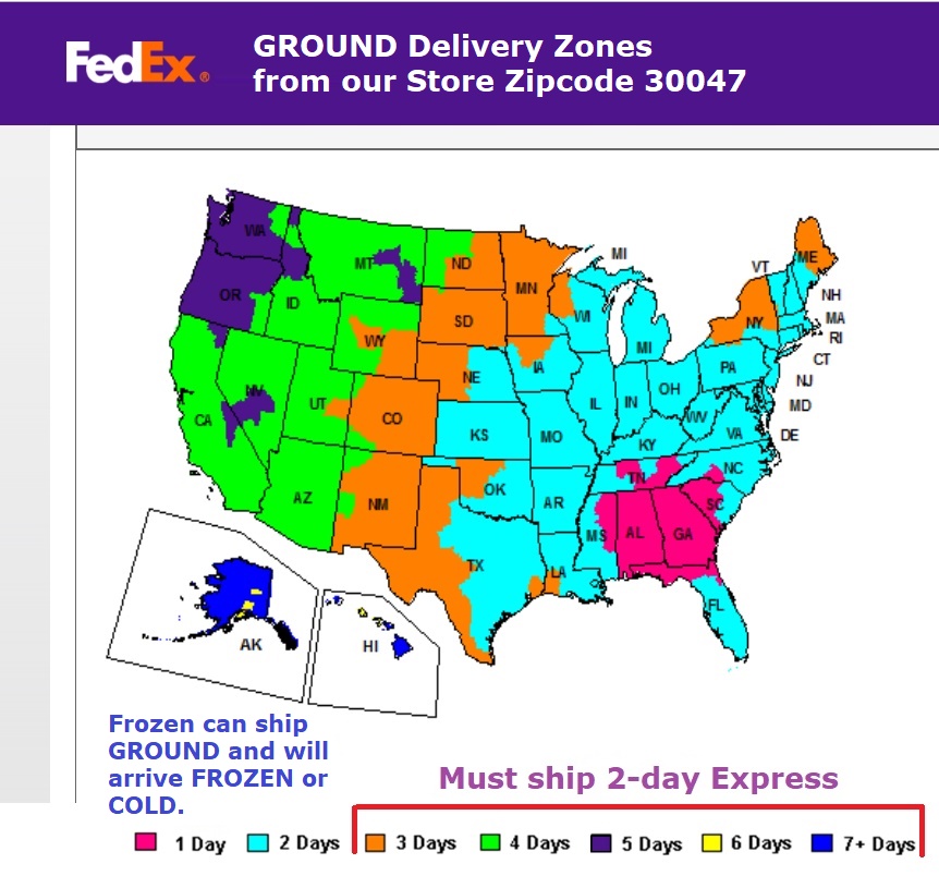 fedex express zones charts from miami
